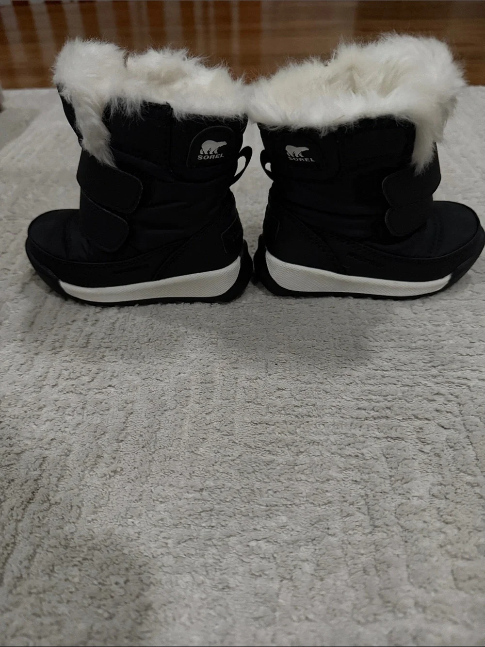 Sorel Toddler Black Faux-Fur Trim Winter Boots